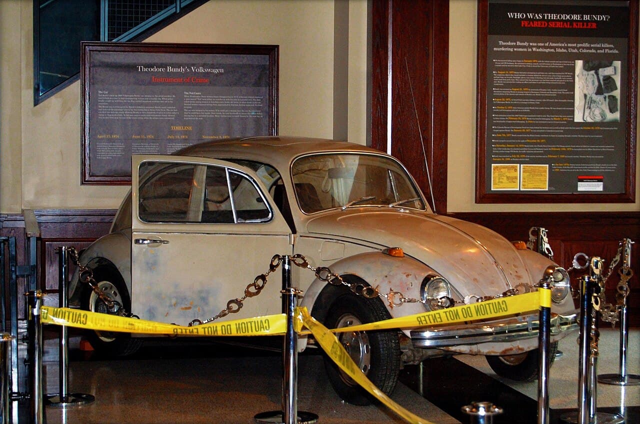 O Fusca 1968 de Ted Bundy, exposto em museu